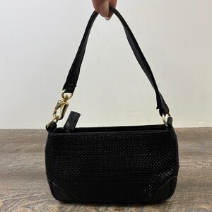 Whiting & Davis Black Metal Mesh Mini Shoulder Bag | Y2K Evening Purse